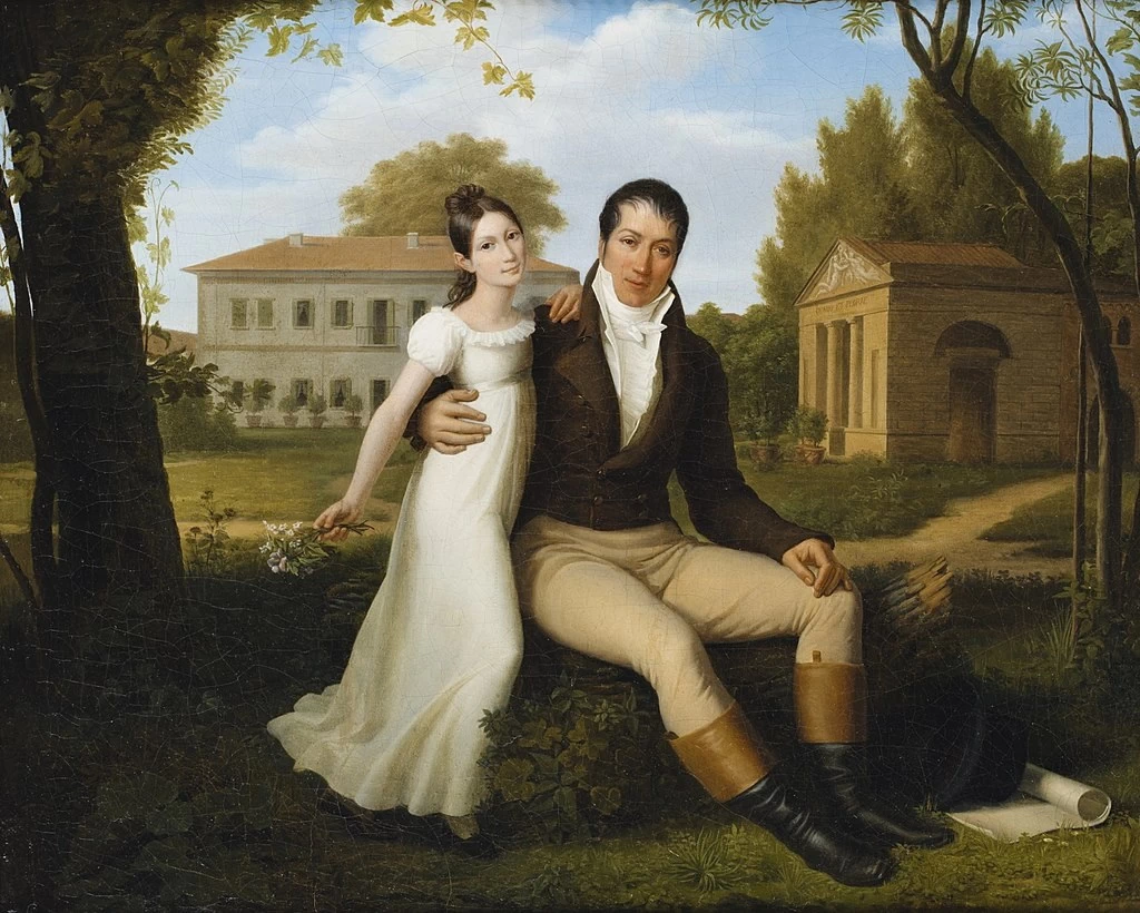 Ritratto di Pierre - Joseph Redouté e sua figlia Marie, Louise (Adelaide)